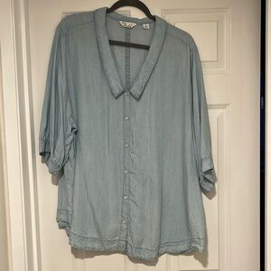 Chambray Shirt with Peter Pan Collar